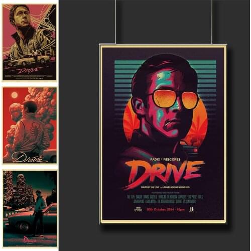 Vintage Ryan Gosling Movie Drive Posters Wall Decor For Home Room Decoration Printed Retro Painting Wall sticker
