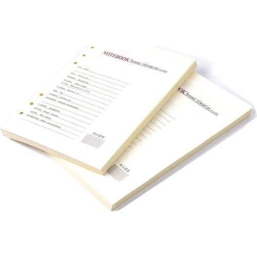 Refill Inner Pages Rechange Inserts Paper for A5 A6 A4 A7 B5 Holes Ring Binder Loose Leaf Organizer Dairy Planner Notebook