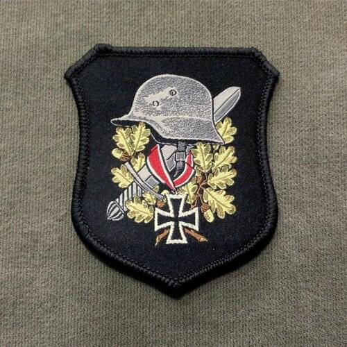 Wehrmacht Iron Cross Panzer Helmet WWII Patch German Army Military