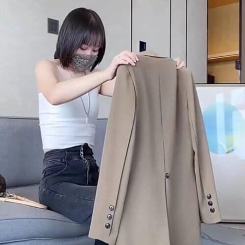 2021 New Blazer Coat Womens Korean Net Red Loose Suit Slim Spring And Autumn Top Skirt Veste Femme Kimono Black Jacket Women