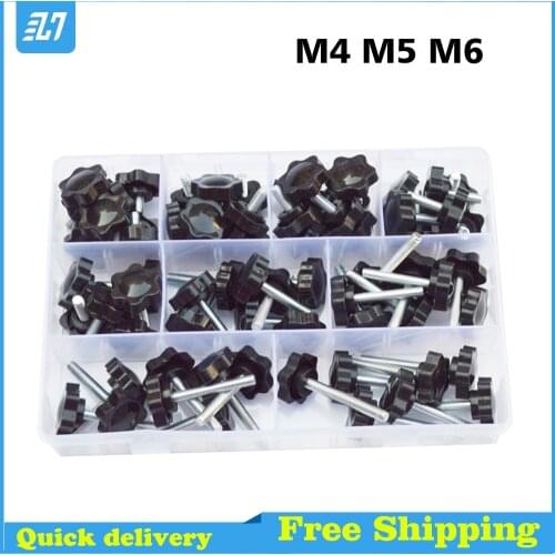 Star Shape Handle Knob Thghtenin Screw Plastic Industry Equipment Clamping Bolt Assortment Kit M5 M6 M8
