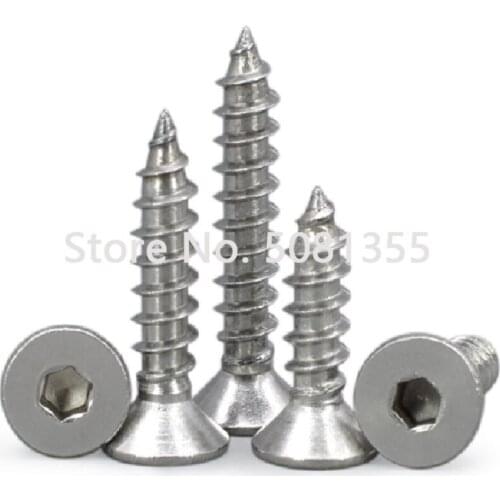 10-20pcs M3 M4 M5 M6 steel with black flat hex countersunk Head Self Tapping Screw Model Screw