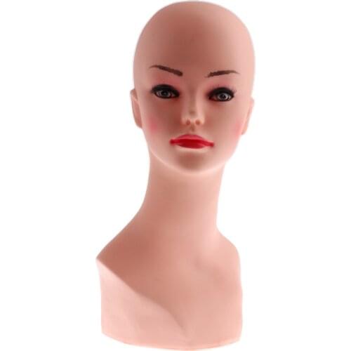 15'' Free Standing Stable Female Plastic Mannequin Manikin Head Model Wigs Hair Glasses Necklace Scalf Headset Display