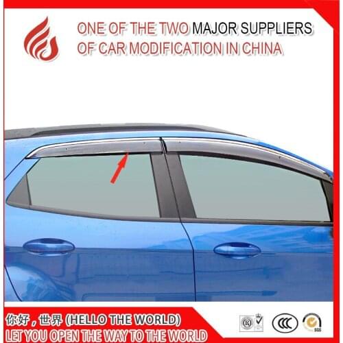 4 Piece Injection molding trim vent shade rain sun wind deflector window visor for Ecosport 2016 2017 2018