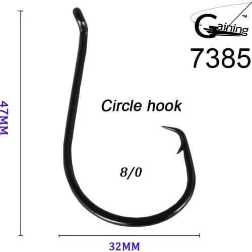 50pcs 8/0 High Carbon Stainless Steel Chemically Sharpened Octopus Circle Ocean Fishing Hooks 7385 Ocean Fish Hook