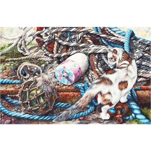 5D Square Diamond Painting Cross Stitch Cat and ball pattern Diy diamond Embroidery Home Decor rhinestones Mosaic picture