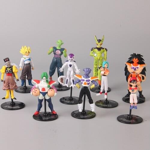 BANDAI Dragon Ballaction Figure 10 Dragon Ball Model Dolls with Black Base Cell Dodoria Zarbon Raditz Toy Decoration Model