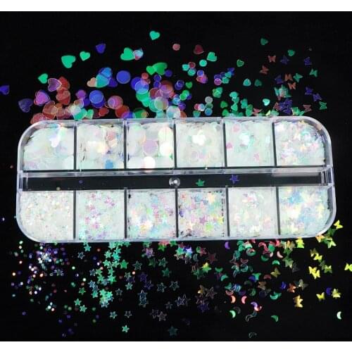 1Box Mixed AB White Sequin Resin Fillings Glitter Sequins Diy Nail Art Decor Crafts Uv Epoxy Resin Mold Filler Jewelry Making