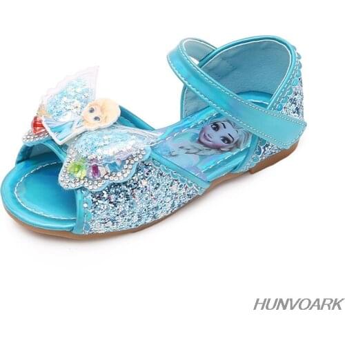 Disney summer new frozen elsa girls high-heeled sandals little girl princess shoes children fish mouth sandals