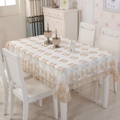 Europe embroidered tablecloth table dining table cover flower table cloth Water-soluble Lace Hollow TV cabinet towel HM1083
