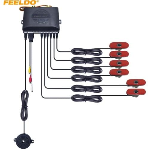 FEELDO Car Original Style 6-Sensor Video Rearview Visual Parking Sensor Backup Radar System #HQ2934