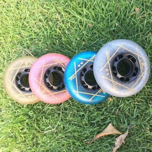83A Slalom Wheel Moon Star High Elasticity Kick-back Rebond Grip Inline Skating Wheels Gold Pink 80mm 76mm 72mm for SEBA FSK HV