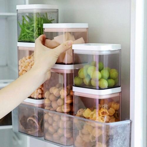 700/1100/1500ML Food Storage Container Durable Convenient Sealed Tank Box Can For Putting Grains Seasoning Snacks