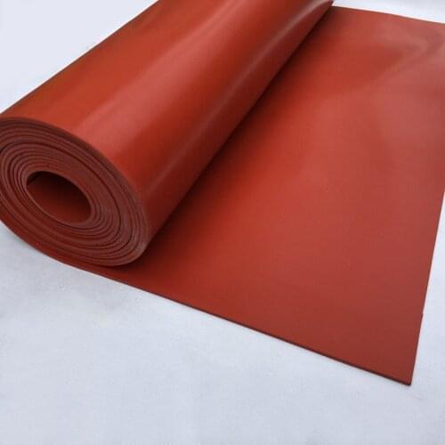 Silicone Rubber Sheet Thickness 1 1.5 2 3 4 Mm Thickness/ 500*500mm Width Thin Board Red Color Rubber Sheet Mat