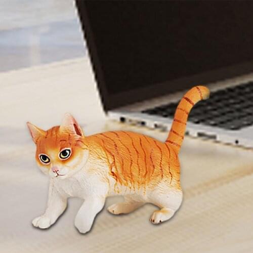 Childrens Plastic Simulation Animal Model Set Creative Cute Fake Playing Kitten Cat Model Ornaments Plastic Crafts Home Decor