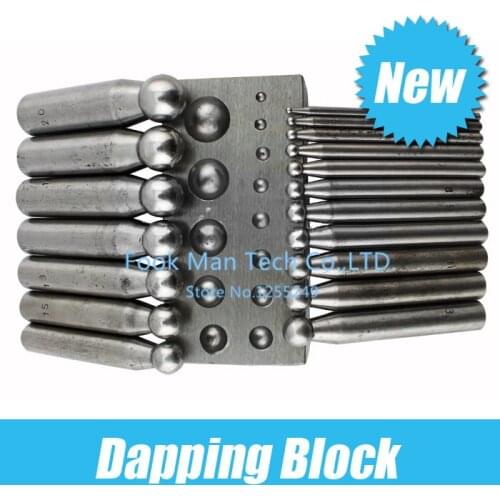 Dapping punches and block set (14pcs),Flat Dapping Block For Jewelry, Jewelry tool ,Jewelry Making Supplies,Engraving tool