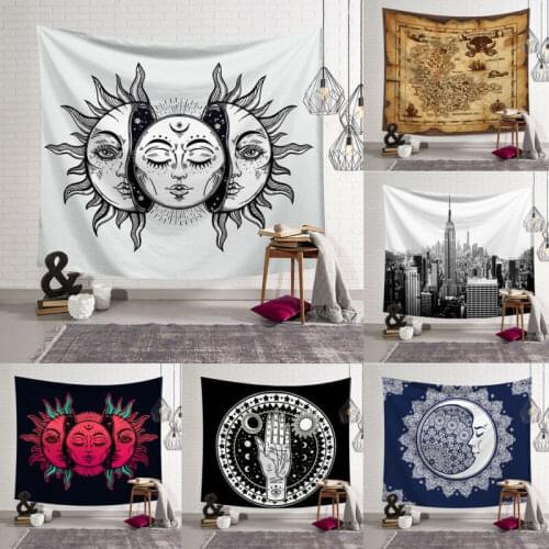 Nordic Tapestry Wall Hanging Polyester Mandala Pattern Blanket Tapestry Bohemian Cover Home Decor 95X73cm