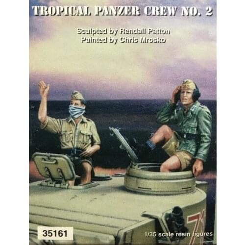 1/35 Scale German TROPICAL PANZER CREW 2 People Miniatures Unpainted Resin Model Kit Figure Free Shipping
