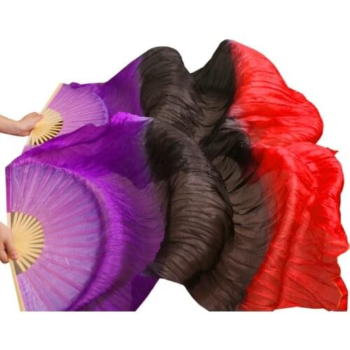 New 100% Real Silk Veils Fans Female High Quality Dance Fans Belly Dancing Fans Hot Selling wholesale can be customized