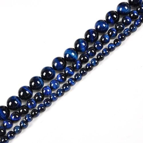 Wholesale of 6/8/10/12mm Stone Loose Beads For DIY Blue and Green Tiger Eyes jewelry Bracelets 15inch Women Gifts H244