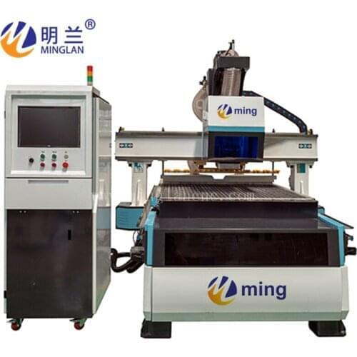 Panel furniture cnc wood router machine linear tool change system with horizontale drilling system