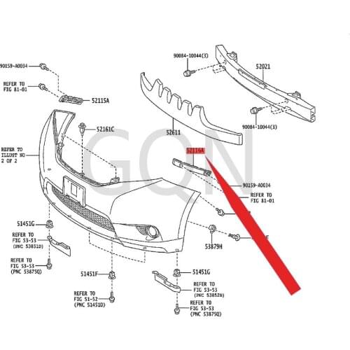 Front bumper left side bracket 2011-Toy ota SIE NNA front bumper guide groove L front bumper lug front protection bracket