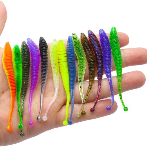 Trout Baits Soft Shad Floating Fishing Lures Worms 75mm 1g Silicon Bait Rubber Rockfish Fishing Lures Wacky Shaky Texas Trout