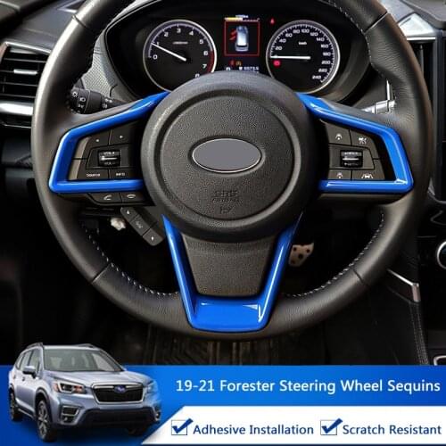 QHCP Steering Wheel Decorative Sticker Button Frame Cover ABS Inner Accessories For Subaru Forester 19-21 Outback 19-20 XV 18-20
