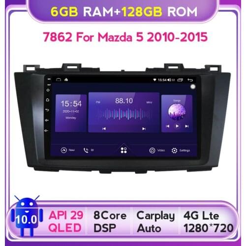 QLED 1280*720 6GB+128GB Android 10 Carplay Car Stereo Head Unit GPS Multimedia Player For Mazda 5 3 CW 2010 - 2015 WIFI BT5.0