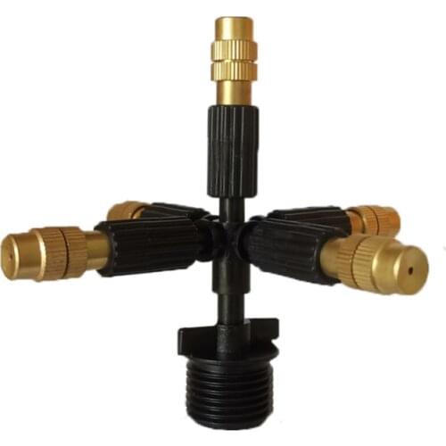 5-Way Copper Atomizing Nozzle Garden Greenhouse Cooling System Watering Misting Sprayer 1/2'' Male Thread