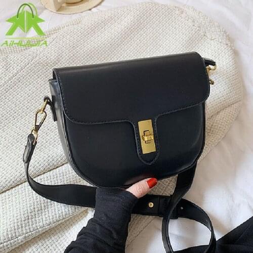 Retro Fashion Women Crossbody Bag Simplicity Semicircle Saddle Bag New Luxury Solid Color Ladies Shoulder Bags Designer Handbag