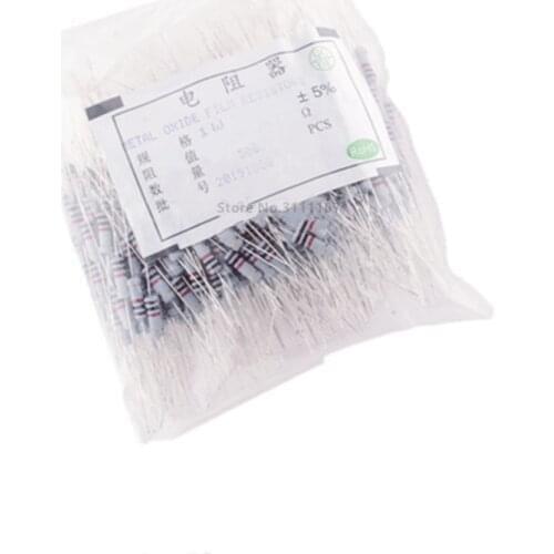 100PCS 1W 0.68 ohm 5% resistor 1W 0.68R 0R68 ohm Carbon Film Resistor +/- 5% 1W color ring resistance
