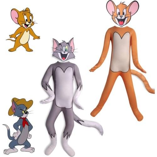 Mouse &cat Halloween Costumes Kids Cartoon Bobysuit for Kids Clothes Carnival Party Funny Performance Clothing Children Costume