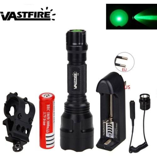 Outdoor Led Tactical 4000 Lumens Q5 airsoft flashlight spotlight for Hunting+45 Degree Gun Mount+18650 Battery+Pressure Switch