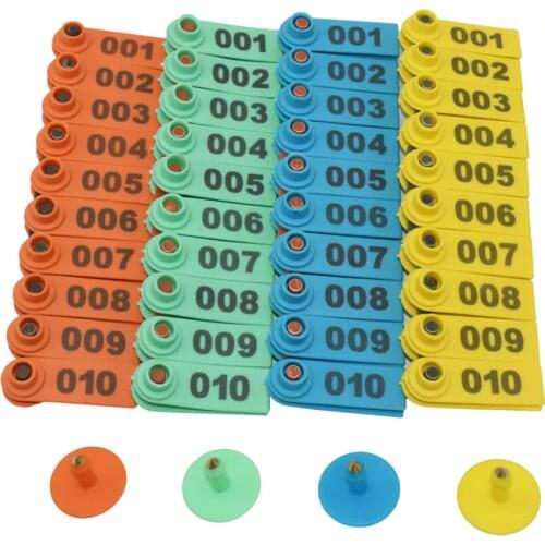 Farm Animal Livestock Supplies 001-1000 Sheep Ear Tag Laser Type Copper Head Earrings Animal Supplies 100 pcs