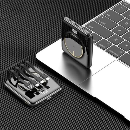 20000mAh Wireless Power Bank Built in Cable Portable Charger Mini Powerbank for iPhone 12 Pro 11 XR Samsung S20 Xiaomi Poverbank