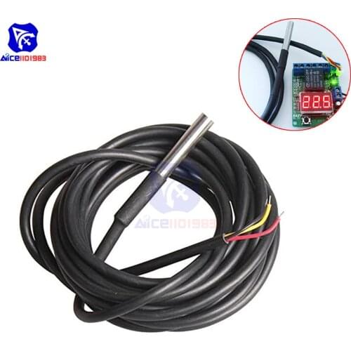 Diymore 5PCS DS18B20 Waterproof Temperature Probe Sensor Thermocouple with Heat Resistance Thermal 3M Cable for Arduino