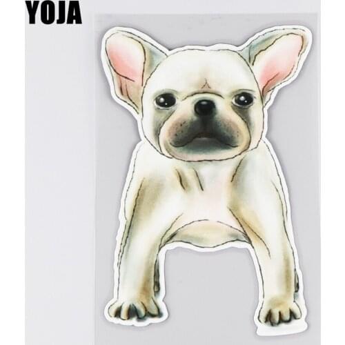 YOJA 11.1×16.5CM Hand Drawn Bulldog Rear Windshield Decoration Stickers Creative Cartoon Car Accessories 19B-0093