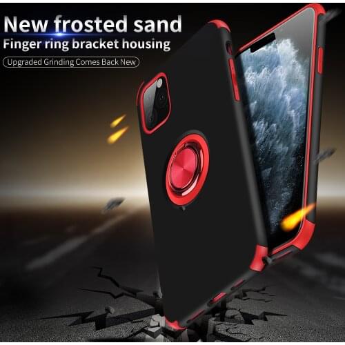 For Apple iphone 11 Case Hard With Stand Ring Matte Hybrid Armor protective Back Cover Case for iphone 11 Pro Max iphone11 11pro