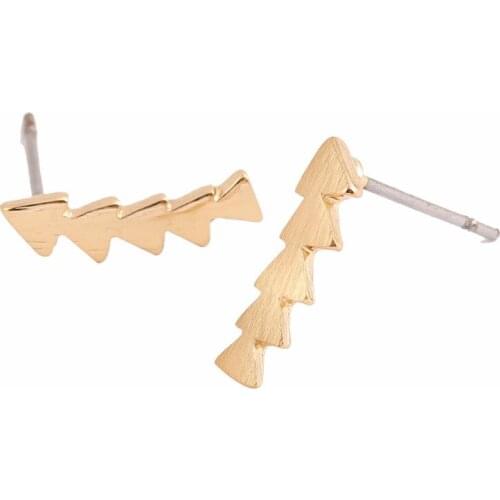 1Pair Connected Triangle Earrings Long Line Brincos Jewellery Christmas Tree Metal Earring For Women Gift
