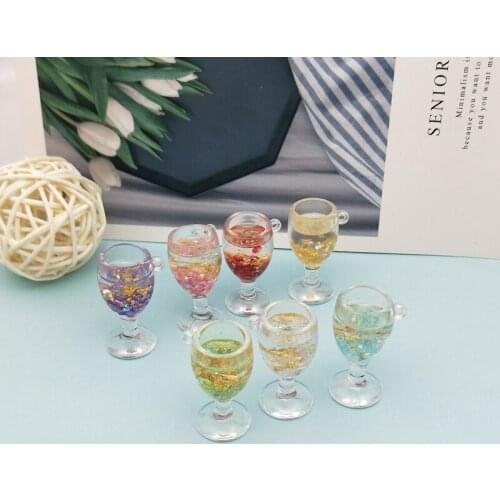 10pcs 3D Glitter Goblet Drink Resin Charms Cocktail Pendants Floating For DIY Earrings Keychain Jewelry Decor Accessories Craft