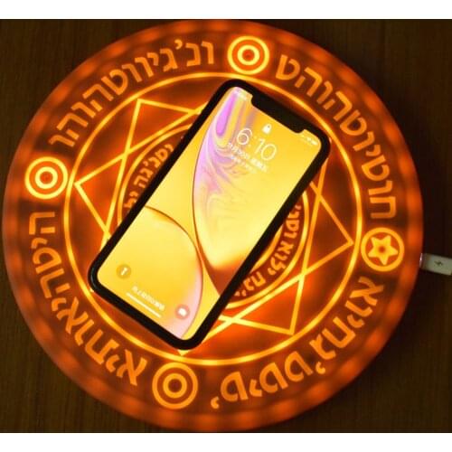 10W Glowing Magic Array Universal Qi Fast Charging Wireless Charger for iPhone Charger Magic Array Wireless Charger