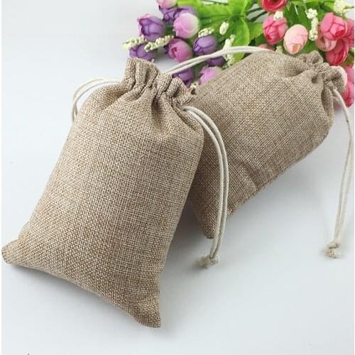 15x20cm 500pcs Gifts Bags With Drawstring Jewelry Gift Pouch Bags Jute Small Bags For Women 2016 Packaging Display Sack Bag