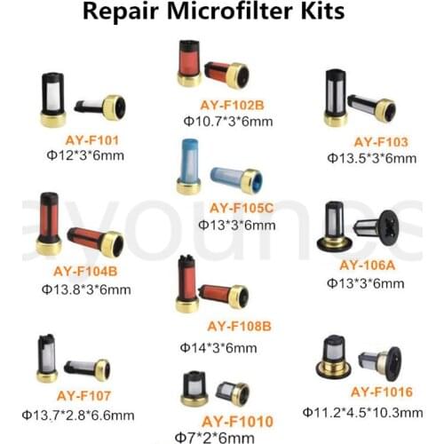 2pieces each high quality fuel injector filter microfilter moving tool for fuel injection repair kits
