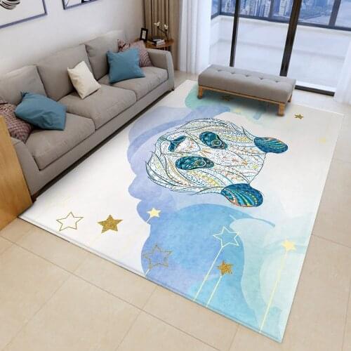 2020 Cartoon Mandala Style Flannel Rug Corridor Pad Door Carpet Panda Pattern Carpet For Living Floor Room Mat Bathroom Door Mat