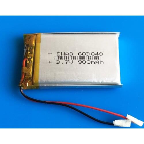 3.7V 900mAh 603048 li polymer lithium rechargeable li ion battery for MP3 MP4 GPS DVD bluetooth recorder headset e-book camera