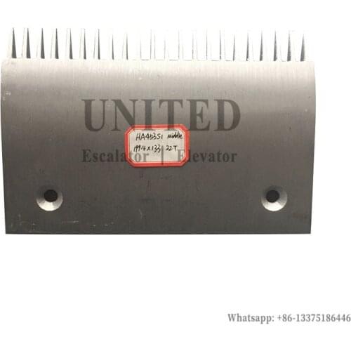 Escalator Aluminum Comb Plate HA453S1 L199mm Hole Pitch 145mm CenterMiddle 22 Teeth