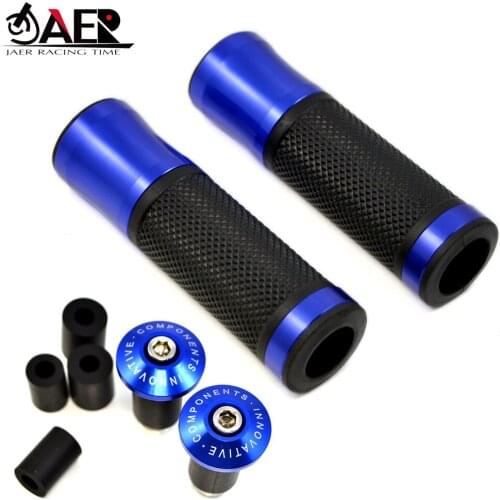 JAER 7/8 "22mm Universal Motorcycle Handle Handlebar Grip with Hand Bar End Slider for Honda Yamaha Kawasaki Suzuki Ducati