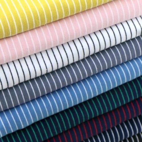 Classic striped cotton knitted fabric for DIY Tshirt making cotton fabric 50*170cm