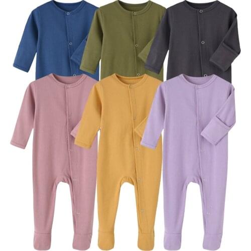 Baby clothes boy romper girl jumpsuit long sleeve 2/1Pcs Organic cotton Solid newborn Pajama winter warm infant toddler costume